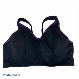 Cacique sport black purple bra 42dd plus size